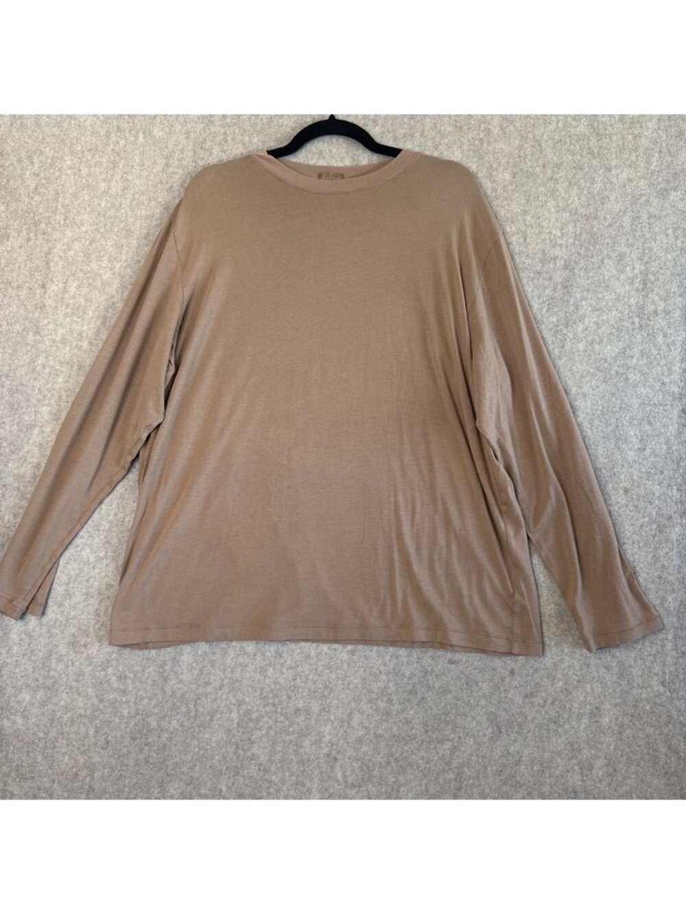 SKIMS Soft Knit Boyfriend Long Sleeve Tee Shirt Womens 2XL Nude Earth Tone Modal